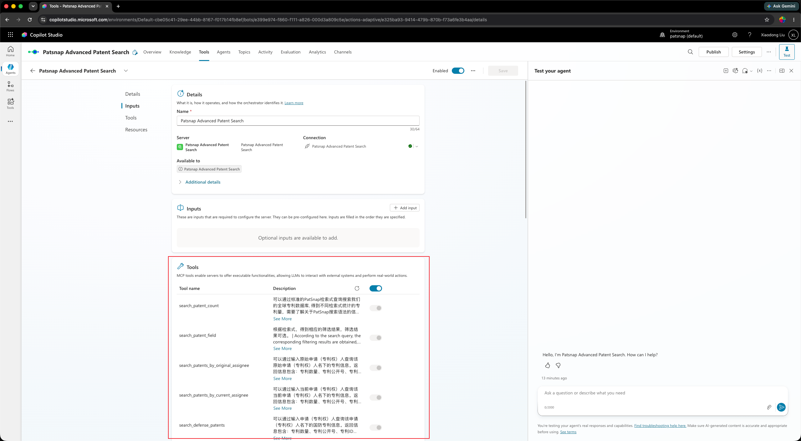 Validate fetched MCP tools