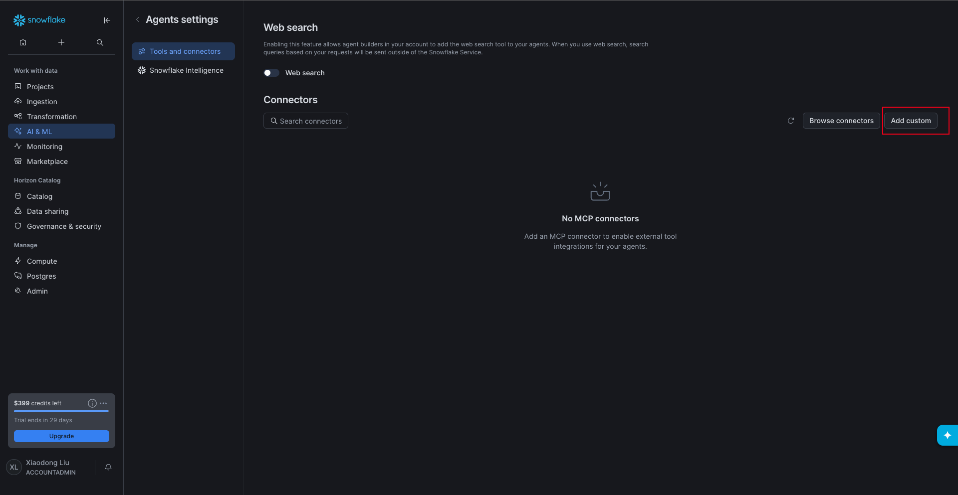Add a custom connector